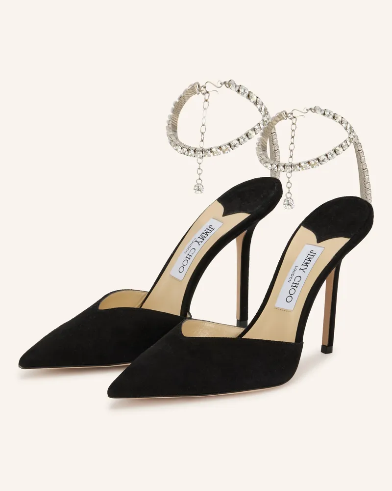 Jimmy Choo Slingpumps Sadea Mit Schmucksteinen schwarz Schwarz