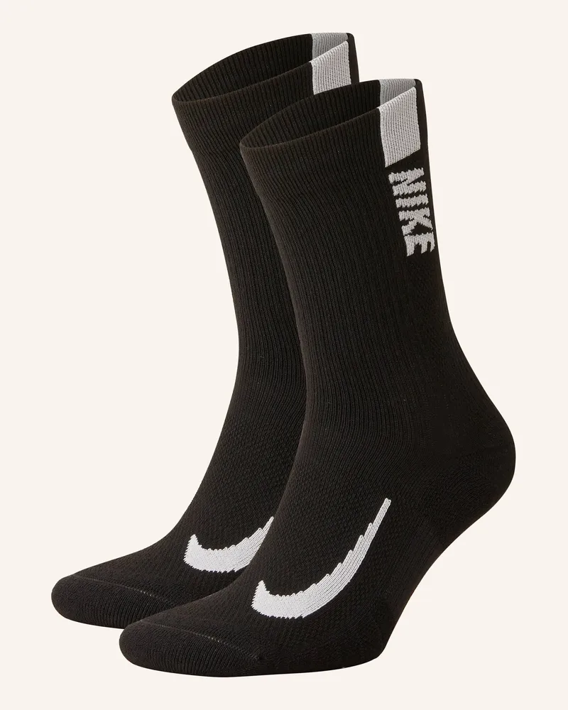 Nike 2er-Pack Laufsocken Multiplier schwarz 010