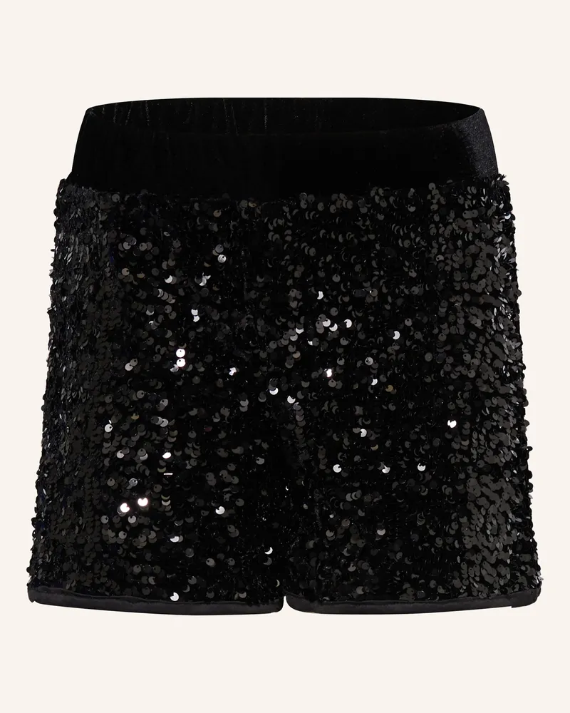 only Shorts mit Pailletten Schwarz