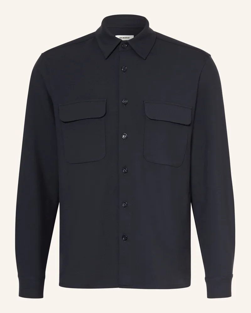 Sandro Jersey-Overshirt blau Dunkelblau