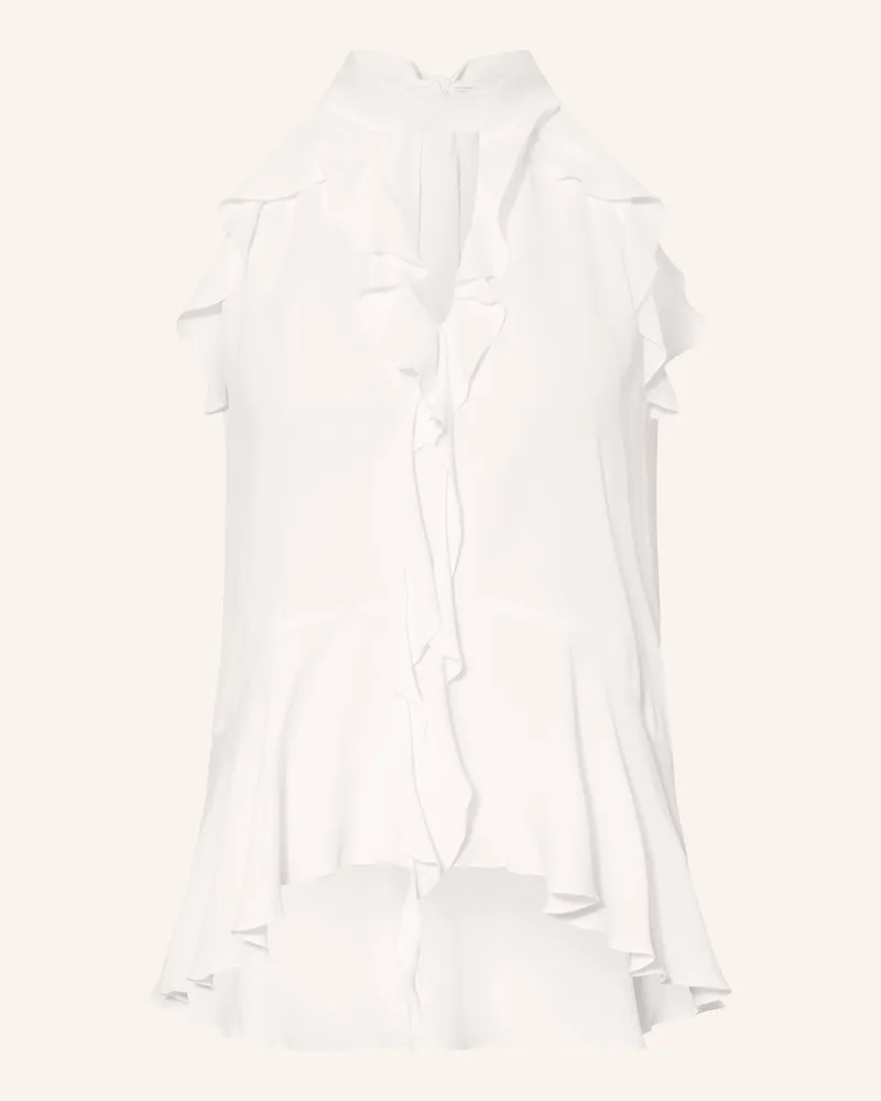 Luisa Cerano Blusentop mit Seide und Volants Weiss