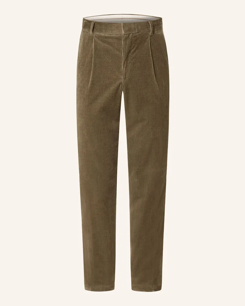HUGO BOSS Anzughose PERIN Tapered Fit aus Cord Khaki