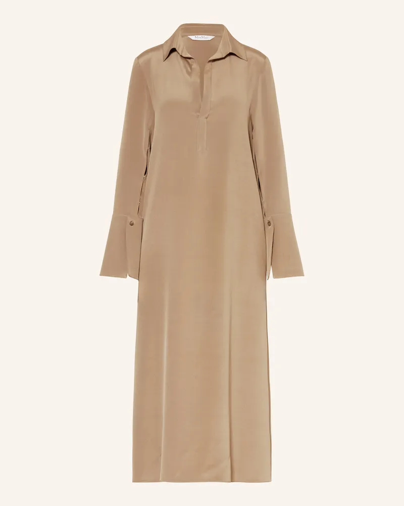 Max Mara Hemdblusenkleid OSSOLA aus Seide Hellbraun