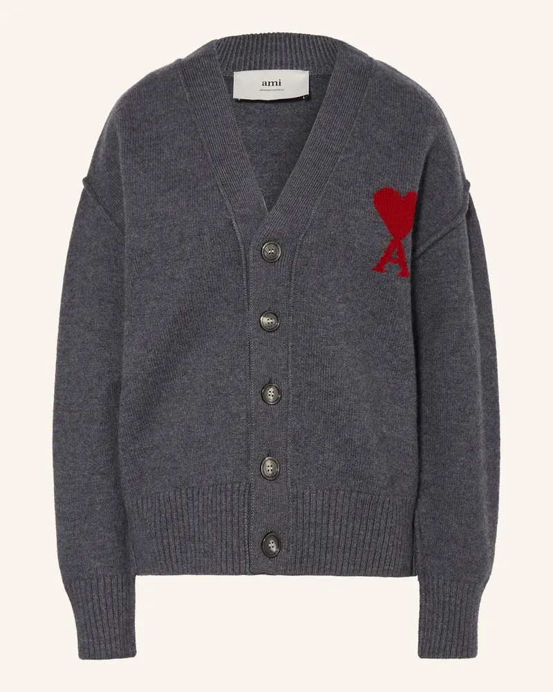 AMI Paris Strickjacke Dunkelgrau