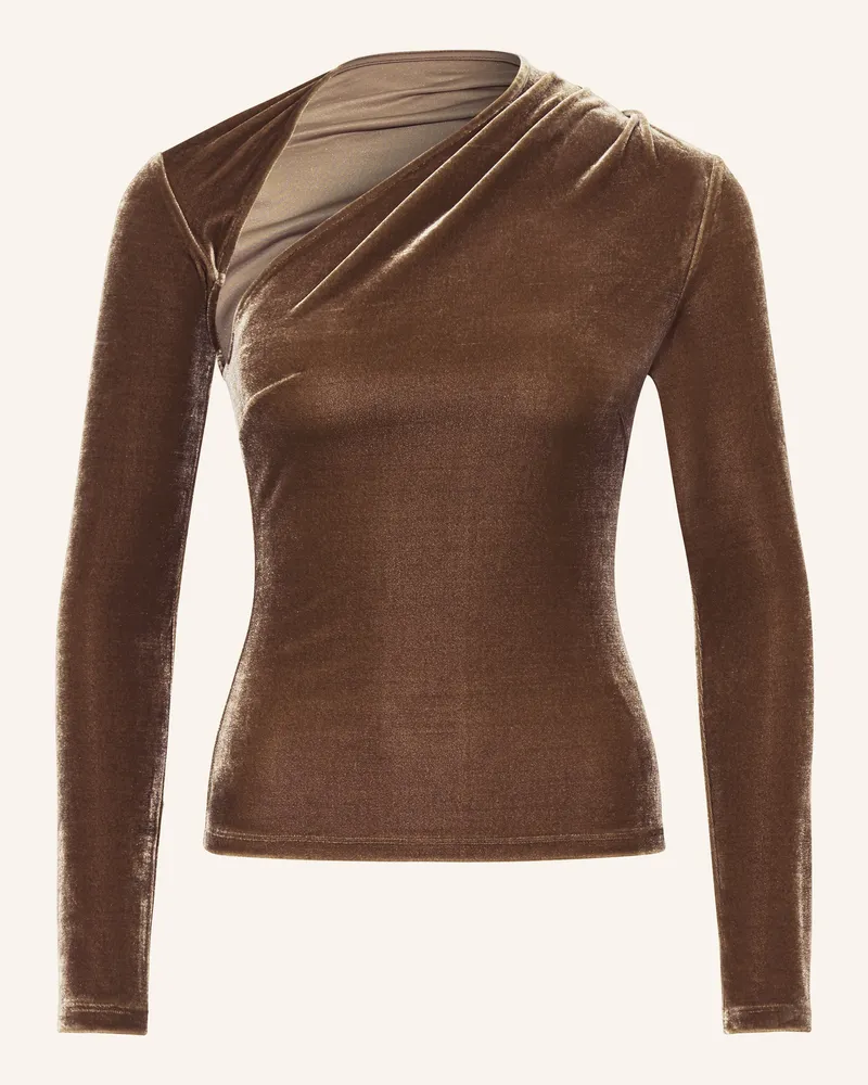 Reiss Longsleeve Kassia Aus Nicki Mit Cut-Outs braun Dunkelbraun