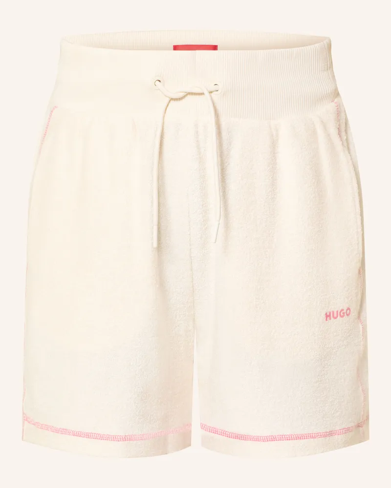 HUGO BOSS Lounge-Shorts Naty Aus Frottee weiss Beige