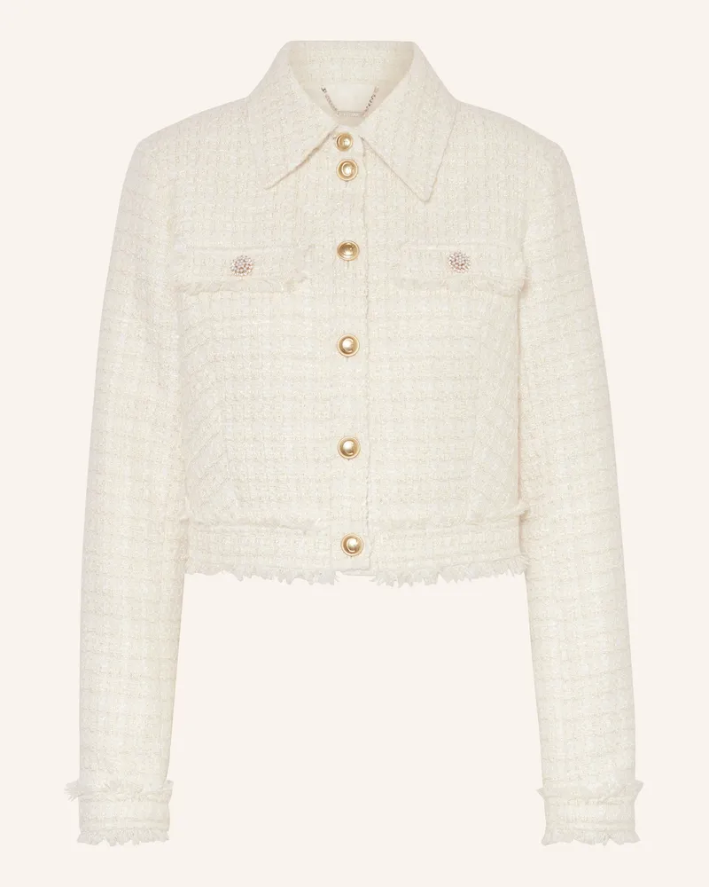 Guess Tweed-Jacke DAPHNEE mit Glitzergarn und Schmucksteinen Creme