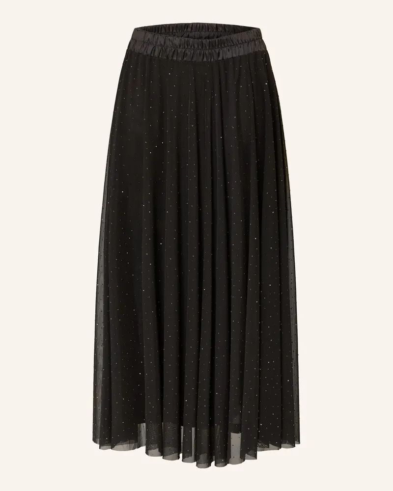 More & More Mesh-Rock mit Schmucksteinen Schwarz