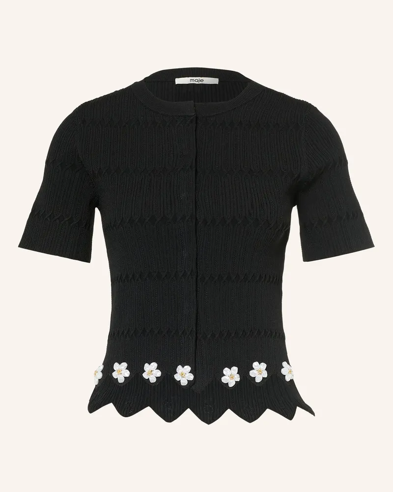 Maje Strickjacke Mit Schmuckperlen schwarz Schwarz