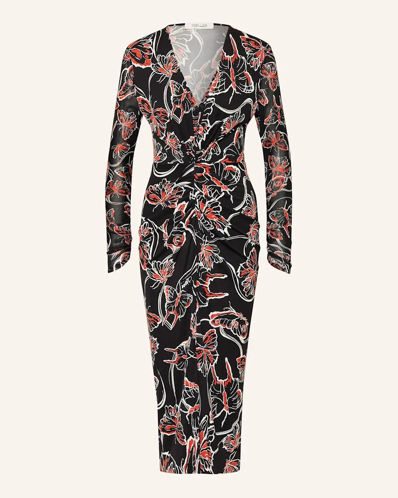 Diane von Furstenberg Kleid HADES im Materialmix Schwarz