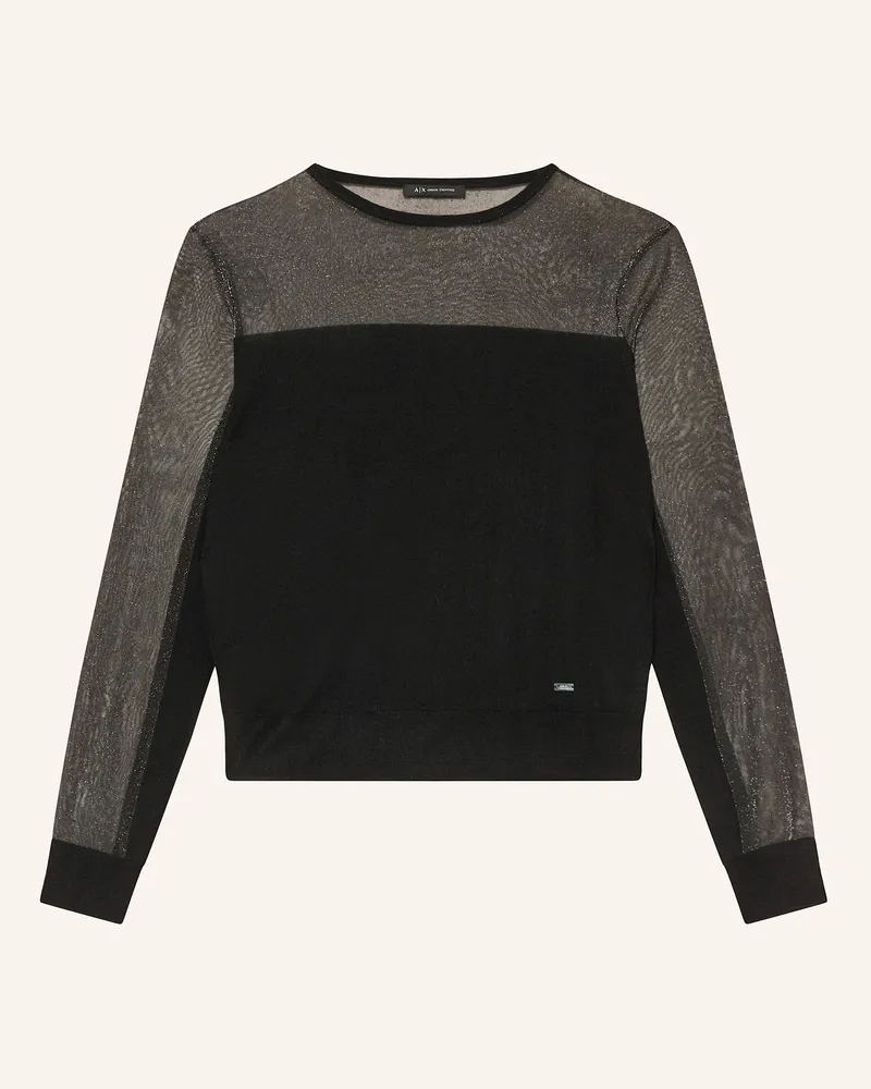Armani Exchange Pullover mit Glitzergarn Schwarz