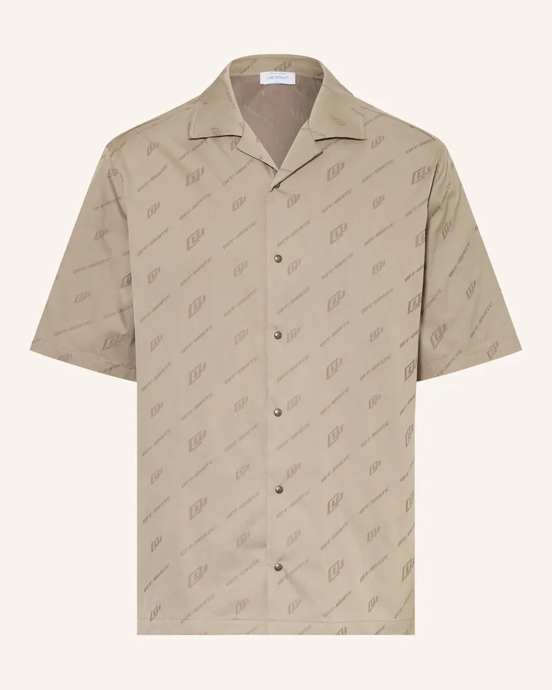 OFF-WHITE Resorthemd Comfort Fit beige Hellbraun