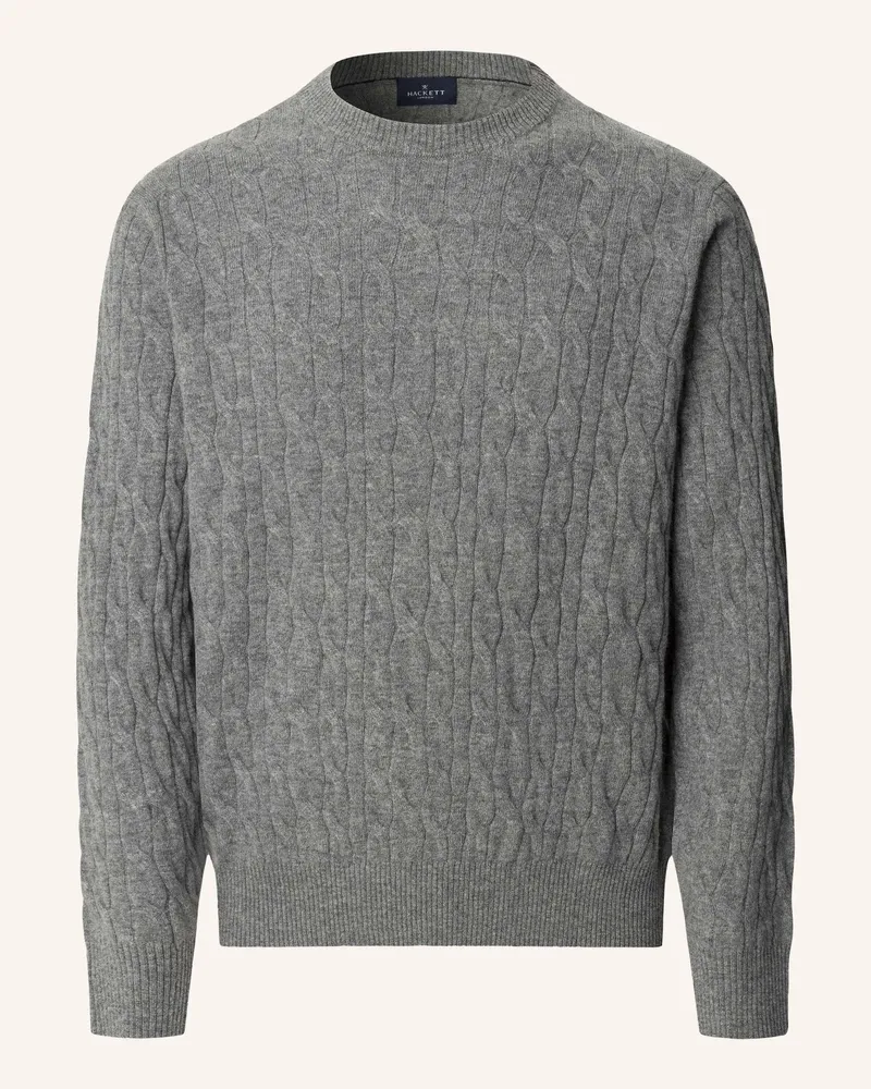 Hackett Pullover LW CABLE CREW Grau