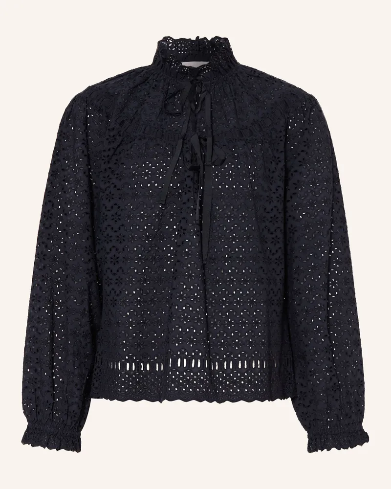 Ulla Johnson Blusenshirt Avelie Aus Lochspitze blau Dunkelblau