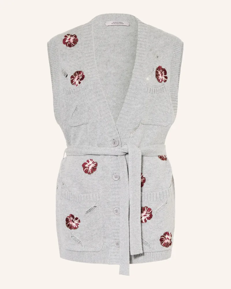 Dorothee Schumacher Strickweste Blooming Statements Mit Cashmere rot Grau