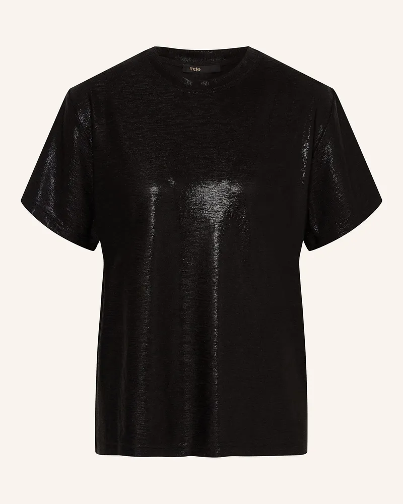 Maje T-Shirt mit Glitzergarn Schwarz
