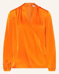 Calvin Klein Blusenshirt in Wickeloptik aus Satin Orange