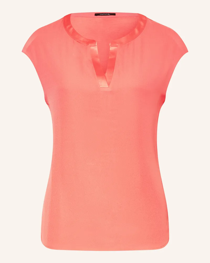 COMMA Blusenshirt im Materialmix Lachs