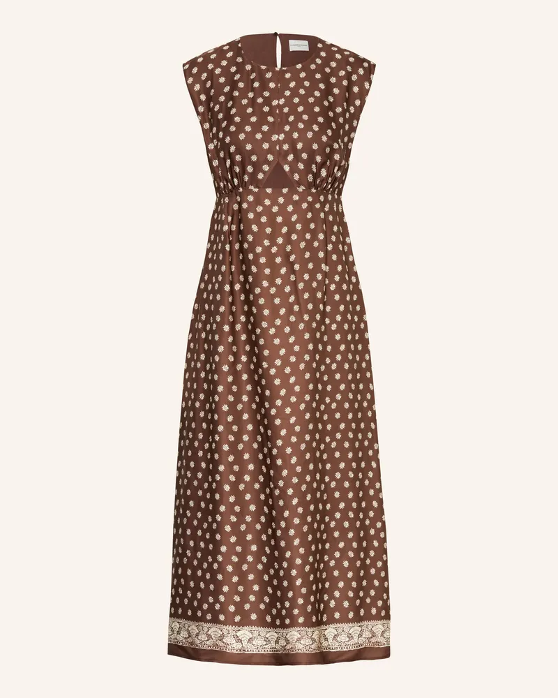 Claudie Pierlot Satinkleid mit Cut-outs Braun