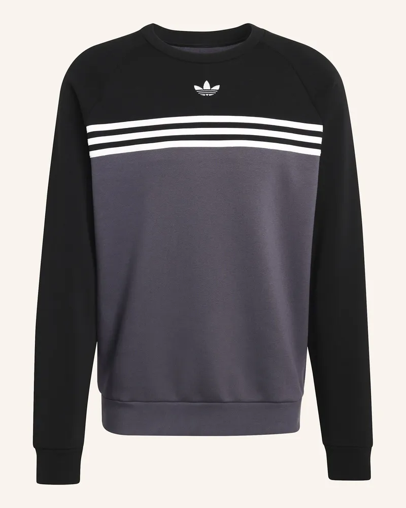 adidas CHEST STRIPES CREWNECK SWEATSHIRT Grau