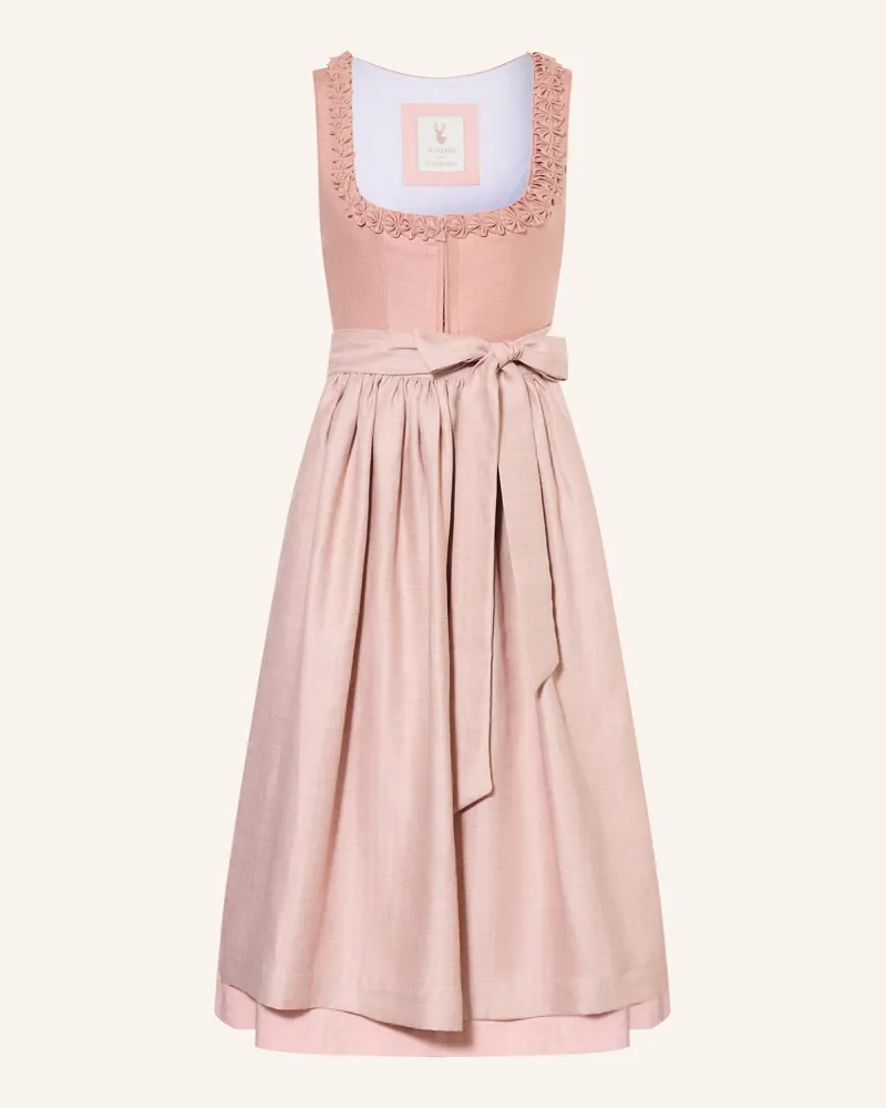 Johann & Johanna Dirndl Mit Leinen rosa Altrosa
