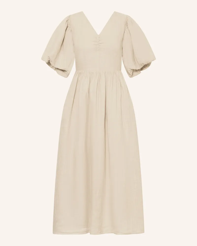 Mrs & HUGS Leinenkleid beige Taupe