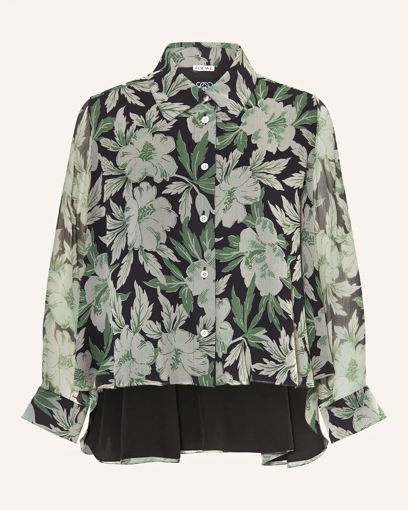 Loewe Hemdbluse aus Seide Schwarz