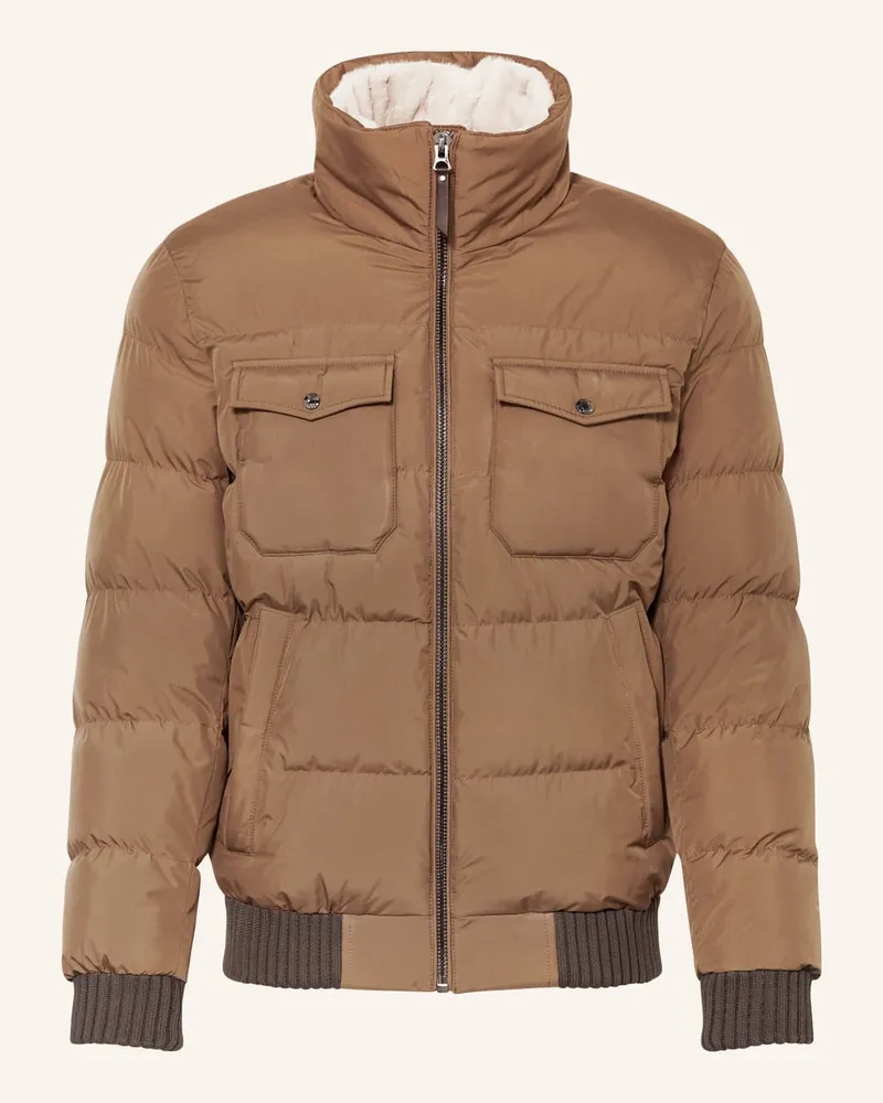 Reiss Steppjacke MIST mit Kunstfell Braun