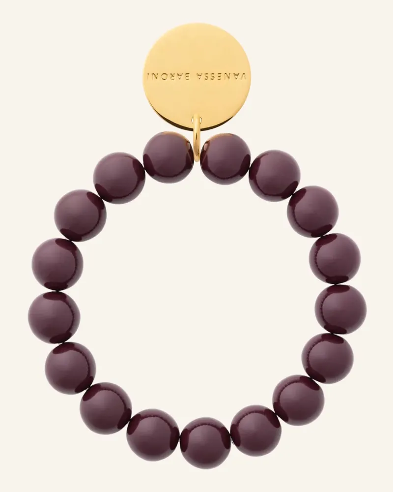 Vanessa Baroni Armbänder MINI BEADS FLEX BRACELET AUBERGINE by GLAMBOU Gold