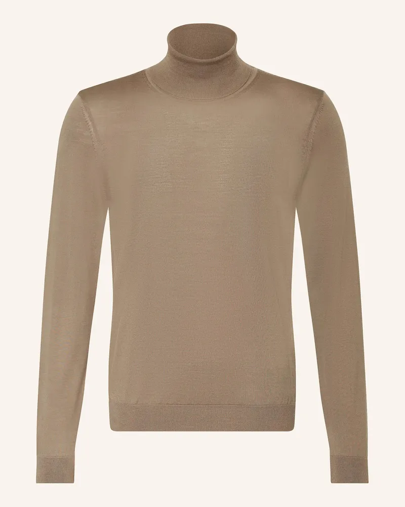 HUGO BOSS Rollkragenpullover MUSSO Braun