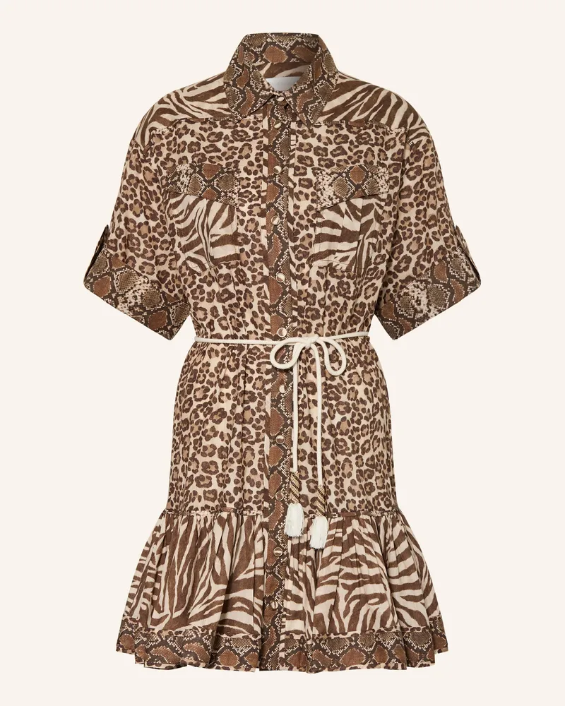 Zimmermann Hemdblusenkleid Wanderlust braun Braun