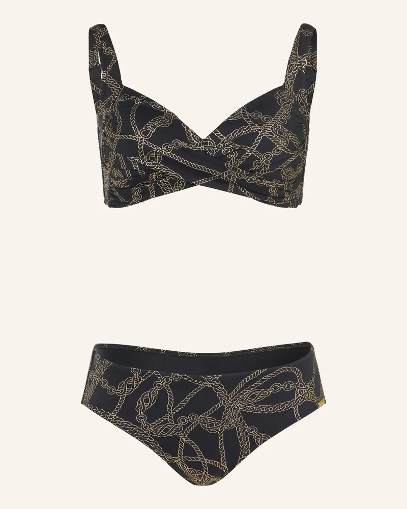 Charmline Bustier-Bikini Interlace Chains In Wickeloptik schwarz Schwarz