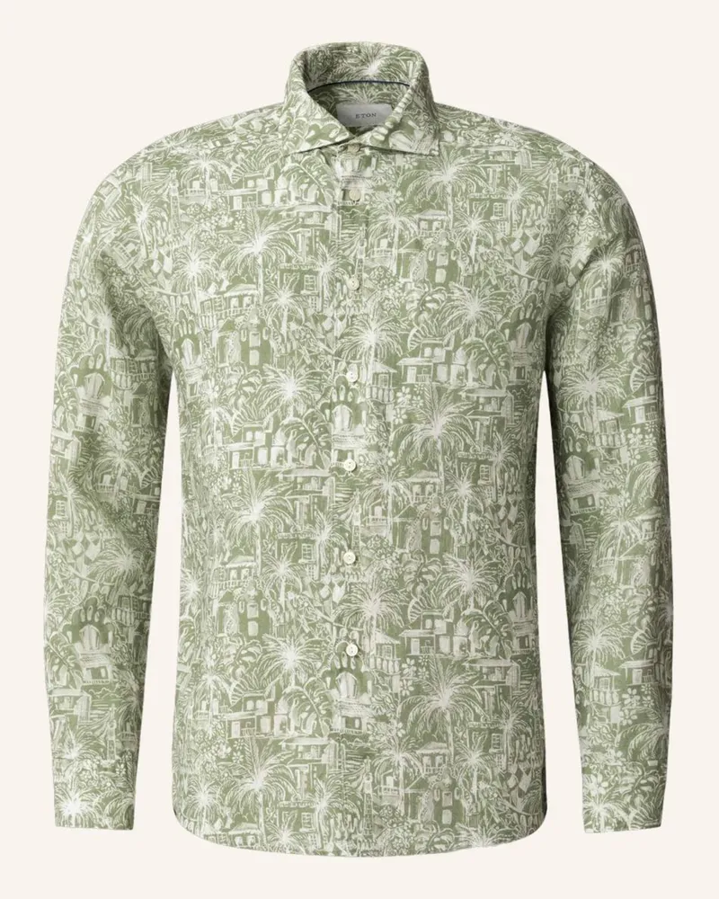 Eton Hemd Gaudí Garden Slim Fit gruen Dunkelgrün