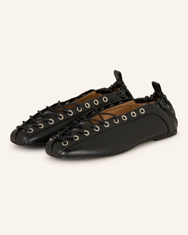 Ganni Ballerinas Schwarz