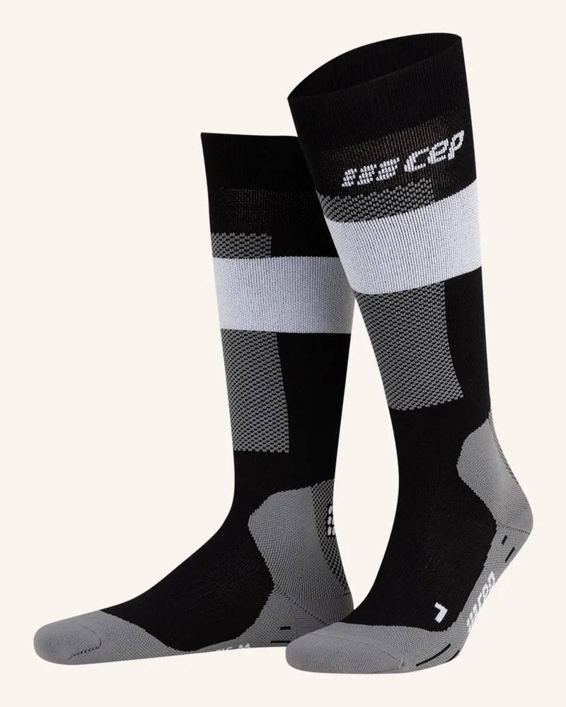 CEP Skisocken MERINO COMPRESSION mit Merinowolle Grau