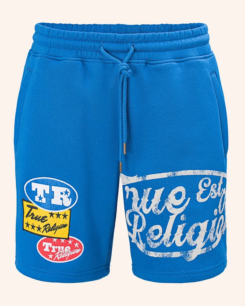 True Religion Sweatshorts Logo Patch beige Blau
