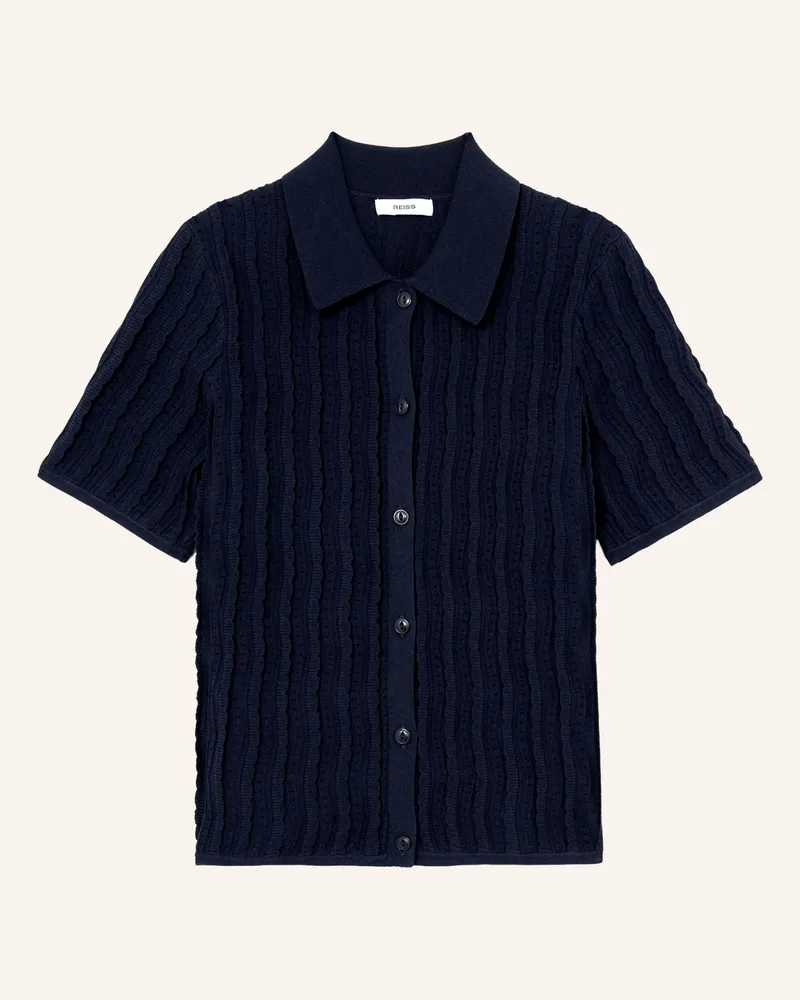 Reiss Strick-Poloshirt Audrey blau Dunkelblau