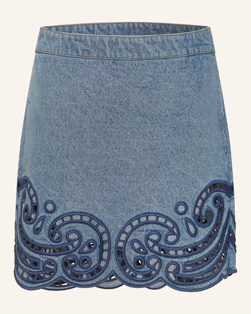 Ulla Johnson Jeansrock Cadiz Mit Lochspitze blau Blau