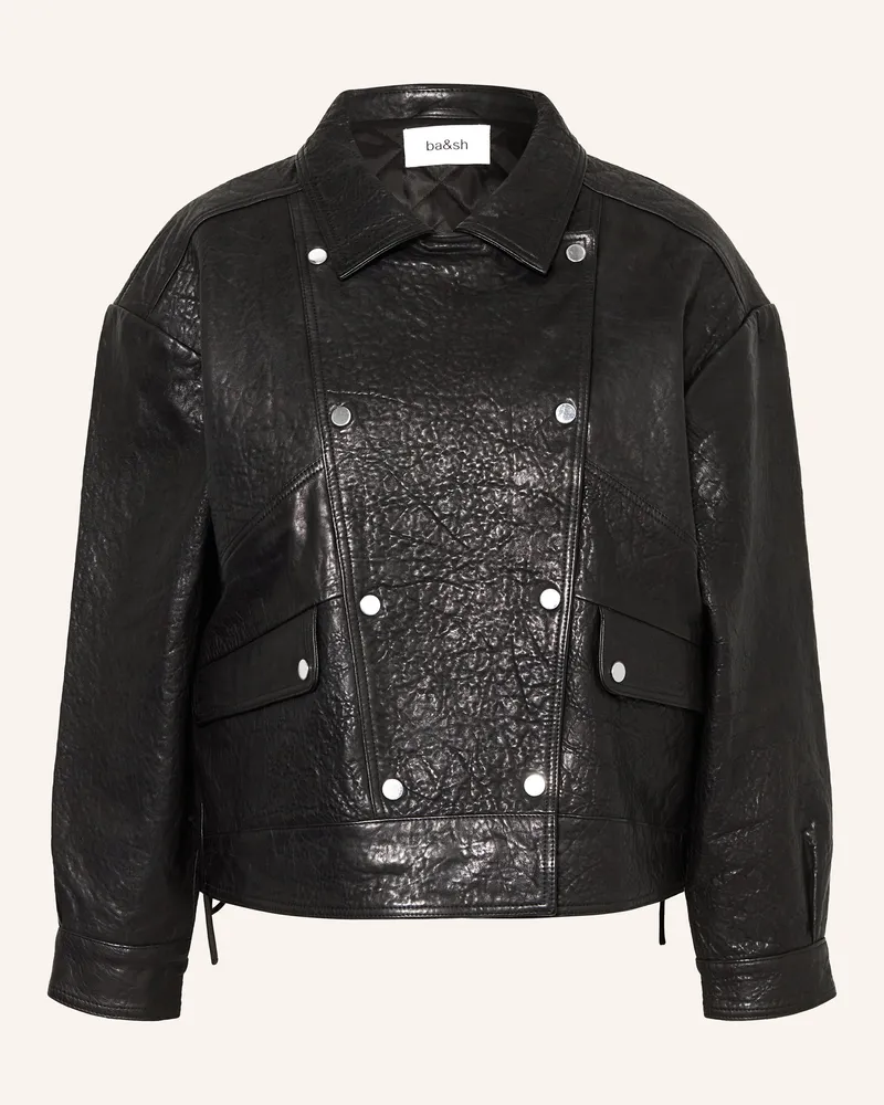 ba&sh Lederjacke Brad schwarz Schwarz