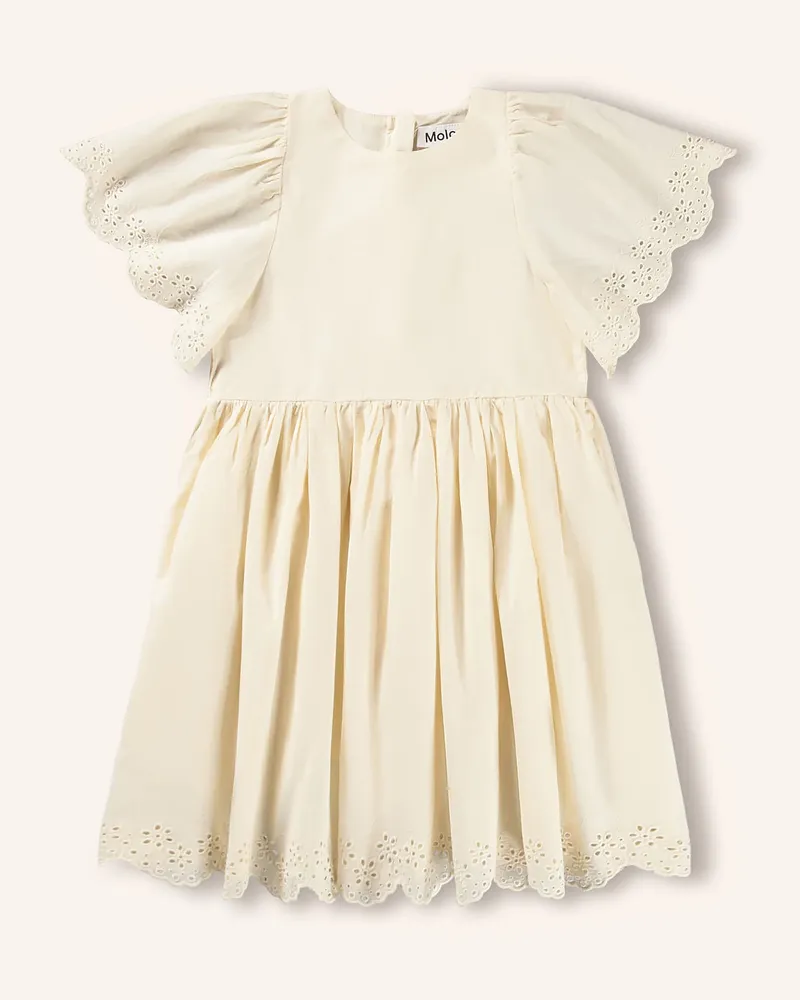 Molo Kleid Caya Mit Lochspitze weiss Hellgelb