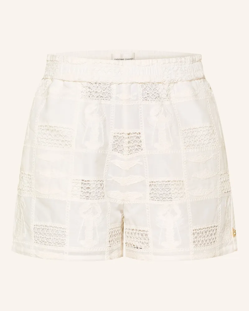 Fabienne Chapot Shorts Ben Mit Lochspitze Und Stickereien weiss Weiss