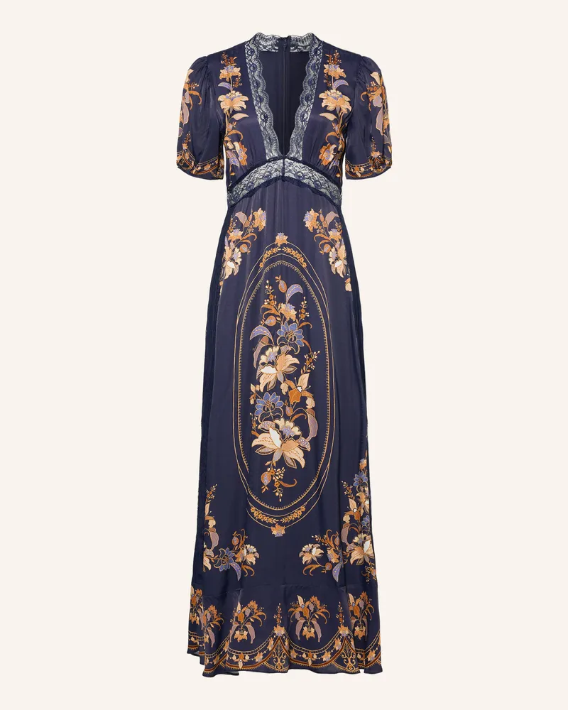 FARM Rio Kleid Lara Mit Spitze Und Volants blau Dunkelblau