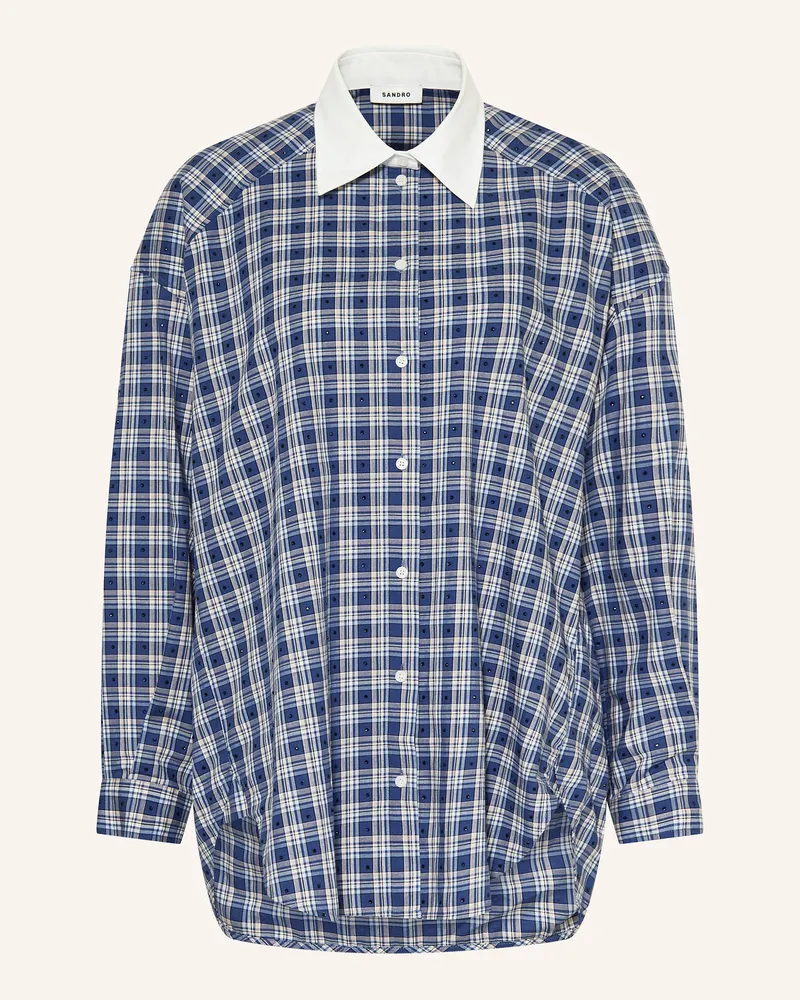 Sandro Hemdbluse mit Strasssteinen Dunkelblau