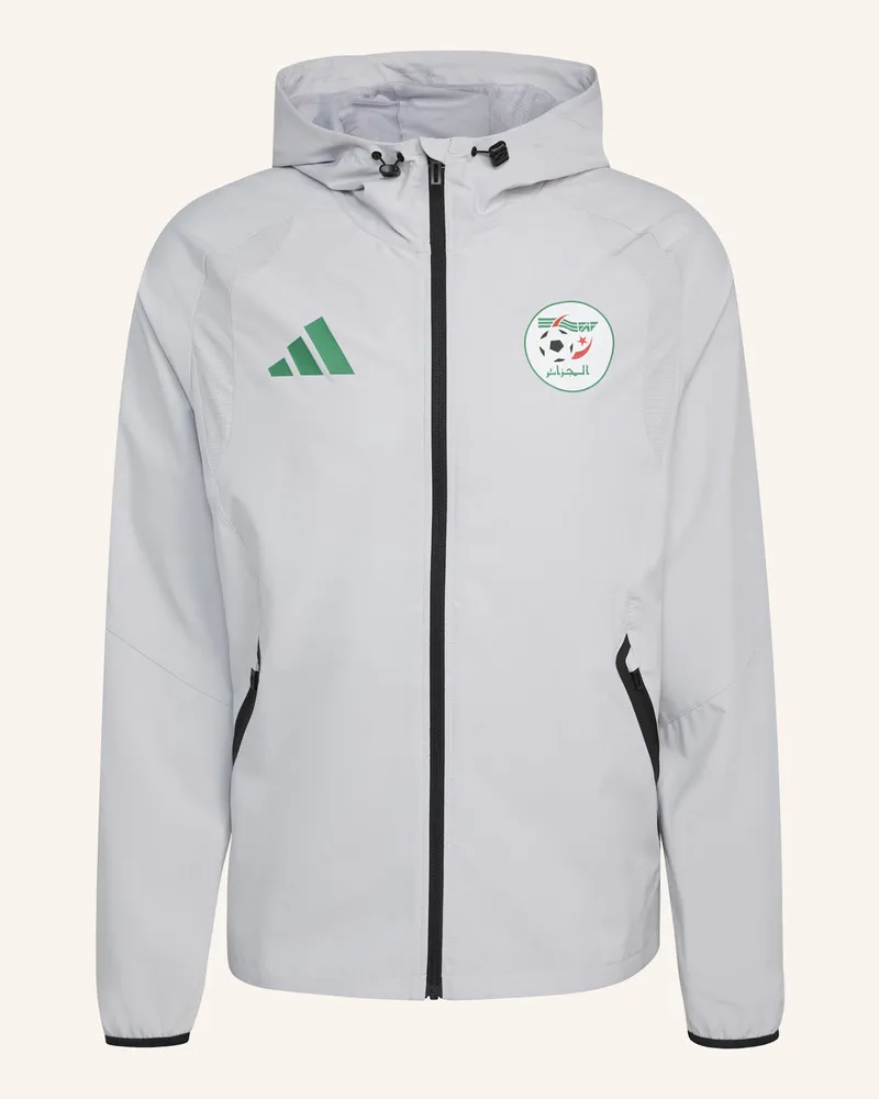 adidas ALGERIEN TIRO TECH WINDBREAKER JACKE MIT DURCHGEHENDEM REISSVERSCHLUSS Grau