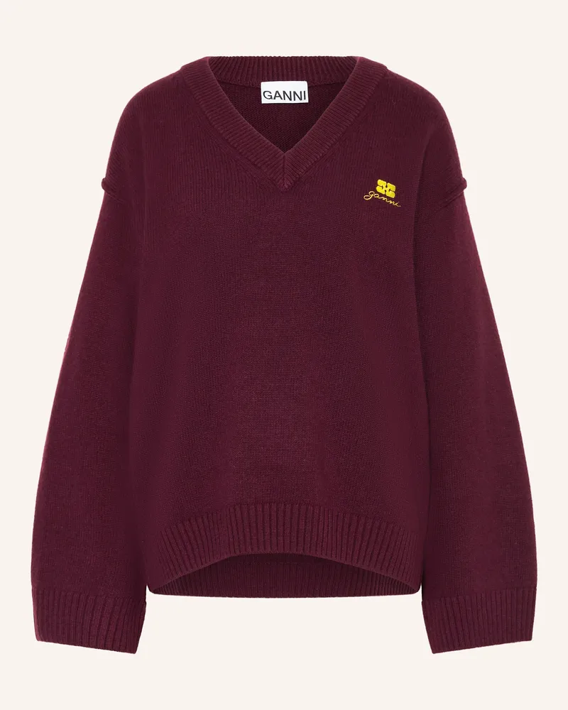 Ganni Pullover rot Dunkelrot