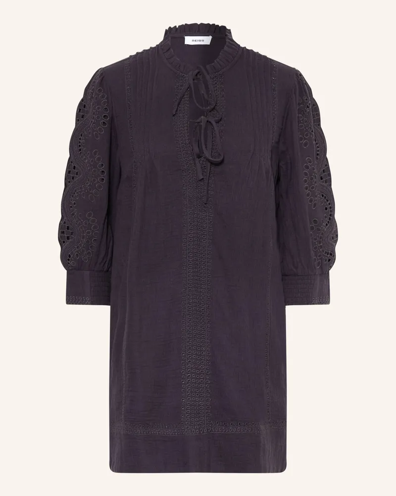 Reiss Musselinkleid Gia Mit Lochspitze Und Rüschen blau Dunkelblau