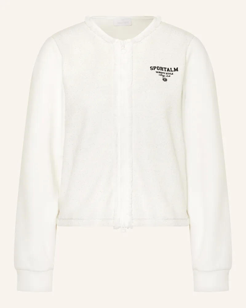 Sportalm Jacke im Materialmix mit Glitzergarn Weiss