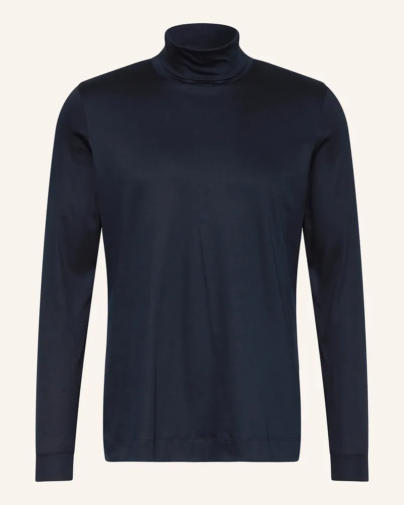 van Laack Rollkragenshirt Pelino blau Dunkelblau