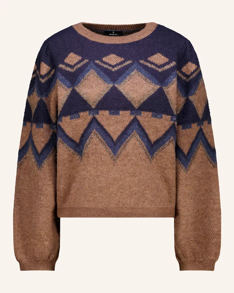 monari Pullover Mit Schmucksteinen braun Braun