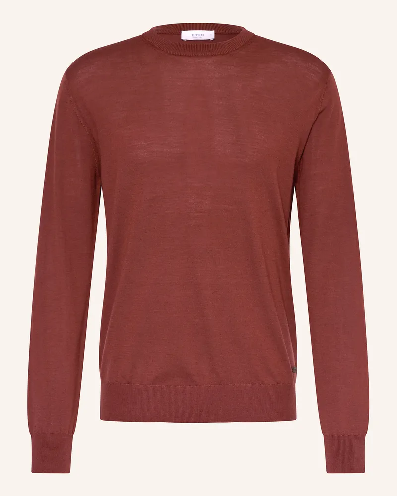 Eton Pullover aus Merinowolle Dunkelrot